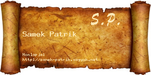 Samek Patrik névjegykártya