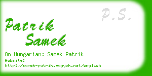 patrik samek business card